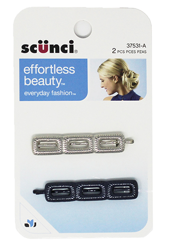 Scunci Effortless Beauty Hair Barrettes, 2 Pieces